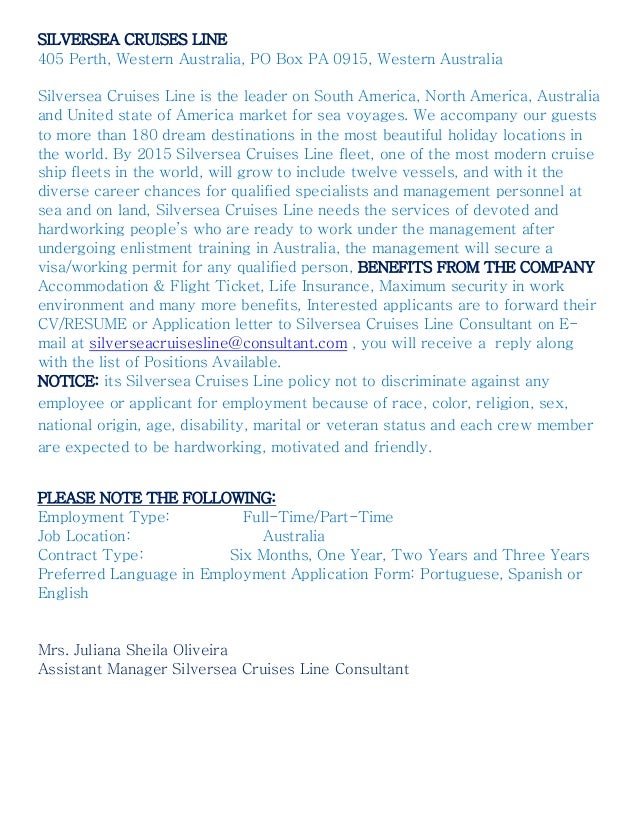 Silversea cruiseslinejobenlistmenttraining