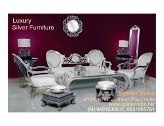 luxury Silver sofa set spider india