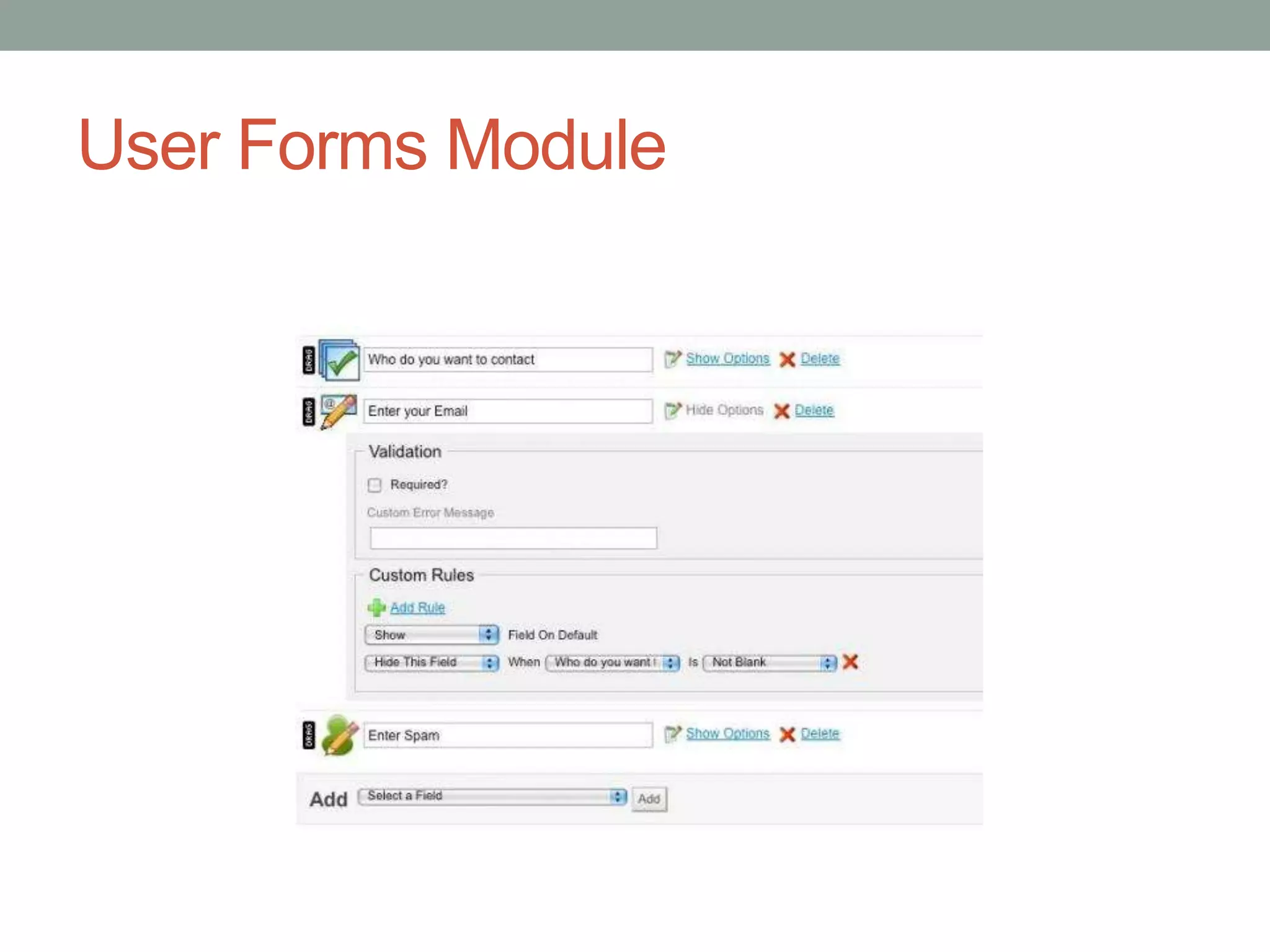 User Forms Module
 