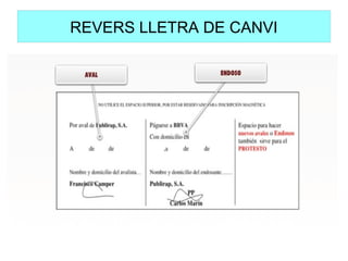 REVERS LLETRA DE CANVI
 