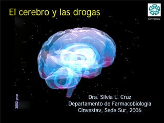 El cerebro y las drogas
                                           Cinvestav




                     Dra. Silvia L. Cruz
              Departamento de Farmacobiología
                 Cinvestav, Sede Sur, 2006
 