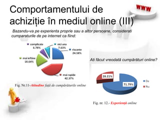 Metodologia cercetăriiCercetarea cantitativăCercetarea calitativăStudiu documentar:http://www.insse.rohttp://www.standard.rohttp://www.sati.roInterviu în profunzime:8  interviuri în profunzimeDiscuţii libere şi lejereCadre neoficiale Ancheta pe bază de chestionar online:25 de întrebăriLink postat pe forumuri, blog personal, microblogging (Twitter)Perioada de culegere a datelor: 10- 17 iunie 2009.