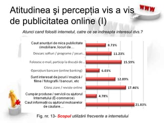 Comportamentulutilizatorilor de internet, înRomânia (II)Fig. nr. 6- Scopuriutilizare internet 