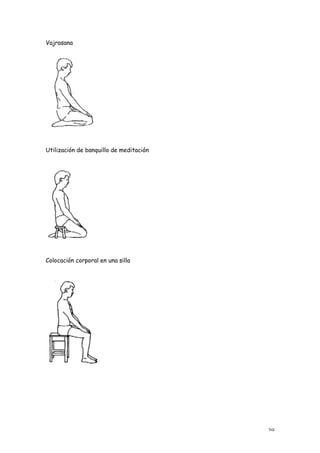Vajrasana




Utilización de banquillo de meditación




Colocación corporal en una silla




                                         39
 