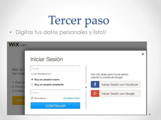 Tercer paso 
• Digitas tus datos personales y listo!! 
