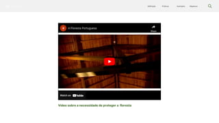 Silvicultura Objetivos
Exemplos
Práticas
Definição
Vídeo sobre a necessidade de proteger a floresta
 