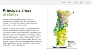 Silvicultura Objetivos
Exemplos
Práticas
Definição
Principais áreas
afetadas
A importância da floresta e do sector florestal é
inquestionável. A floresta ocupa 38 % do território de
Portugal continental, apresentando diferentes taxas de
arborização nas várias regiões do País.
Portugal é o país da União Europeia com mais floresta nas
mãos de proprietários privados que em grande parte se
defrontam com a sua baixa rentabilidade. Este problema tem
particular incidência na floresta do Norte e do Centro, assim
como em algumas áreas montanhosas do Sul, traduzindo-se
numa defeituosa gestão das áreas florestais a que se vem
juntar o crescente abandono de muitas áreas agrícolas. Esta
situação é uma das principais responsáveis pela dimensão do
flagelo dos incêndios, que vem tomando, nos últimos anos,
proporções de calamidade pública.
 