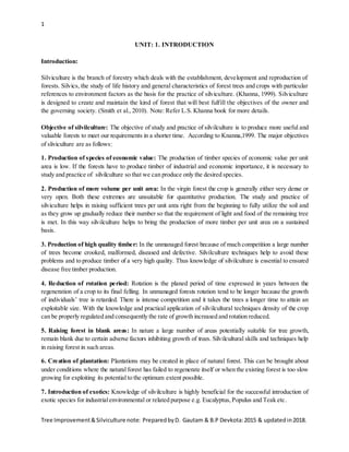 Tree Improvement Notes.pdf Silviculture second iof | DOCX