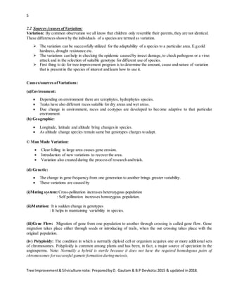 Tree Improvement Notes.pdf Silviculture second iof | DOCX