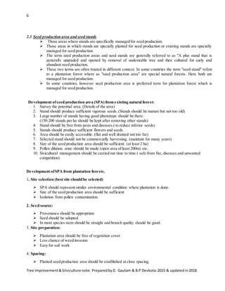 Tree Improvement Notes.pdf Silviculture second iof | DOCX