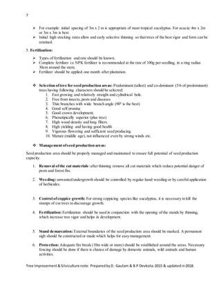 Tree Improvement Notes.pdf Silviculture second iof | DOCX