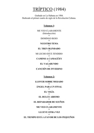 Cancionero con acordes de Silvio Rodriguez
