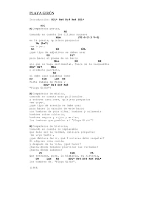 Cancionero con acordes de Silvio Rodriguez