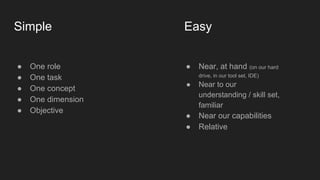 Simple vs Easy | PDF