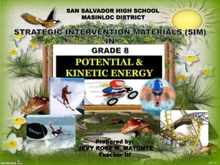 SAN SALVADOR HIGH SCHOOL
MASINLOC DISTRICT
Prepared by:
JEVY ROSE M. MAYONTE
Teacher III
 