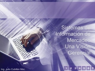Sistemas de Información de Mercadeo Una Visión Gerencial Ing. Julio Cubillán Msc. 1 2 3 4 5 6 7 