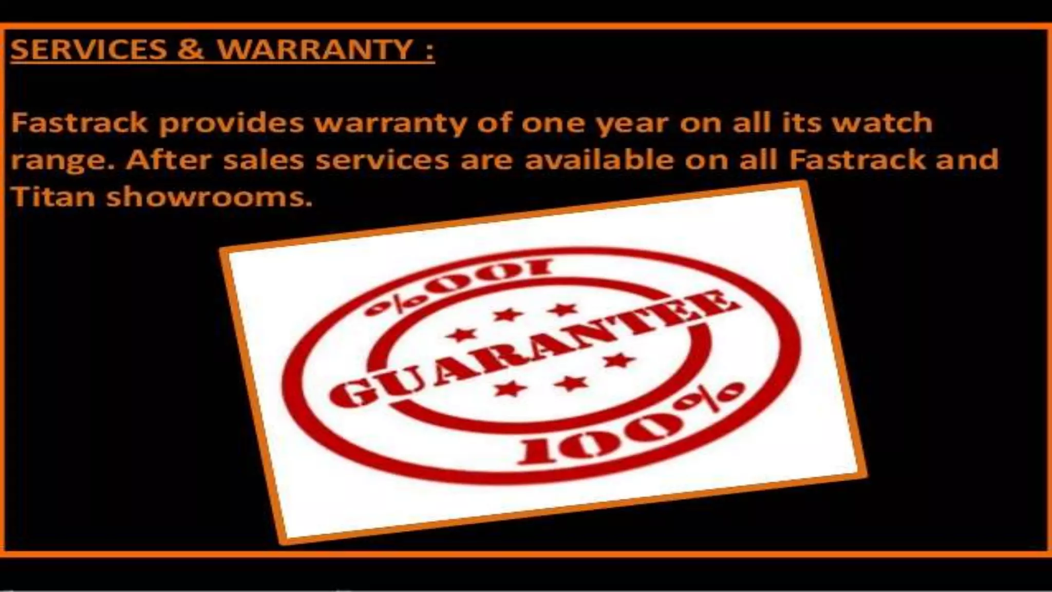 Services & Warranty:
 