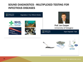 SOUND DIAGNOSTICS - MULTIPLEXED TESTING FOR
INFECTIOUS DISEASES
S E N S O R S I N M E D I C I N E 2 0 1 536
Prof. Jon Coop...