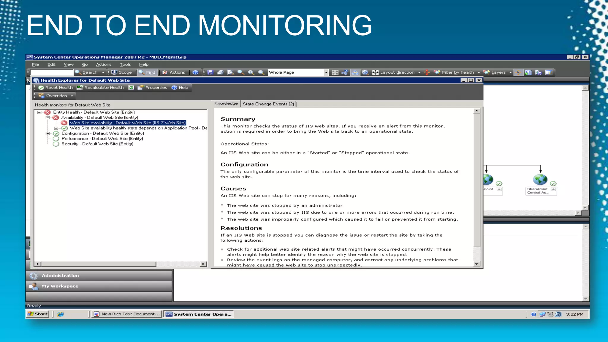 END TO END MONITORING