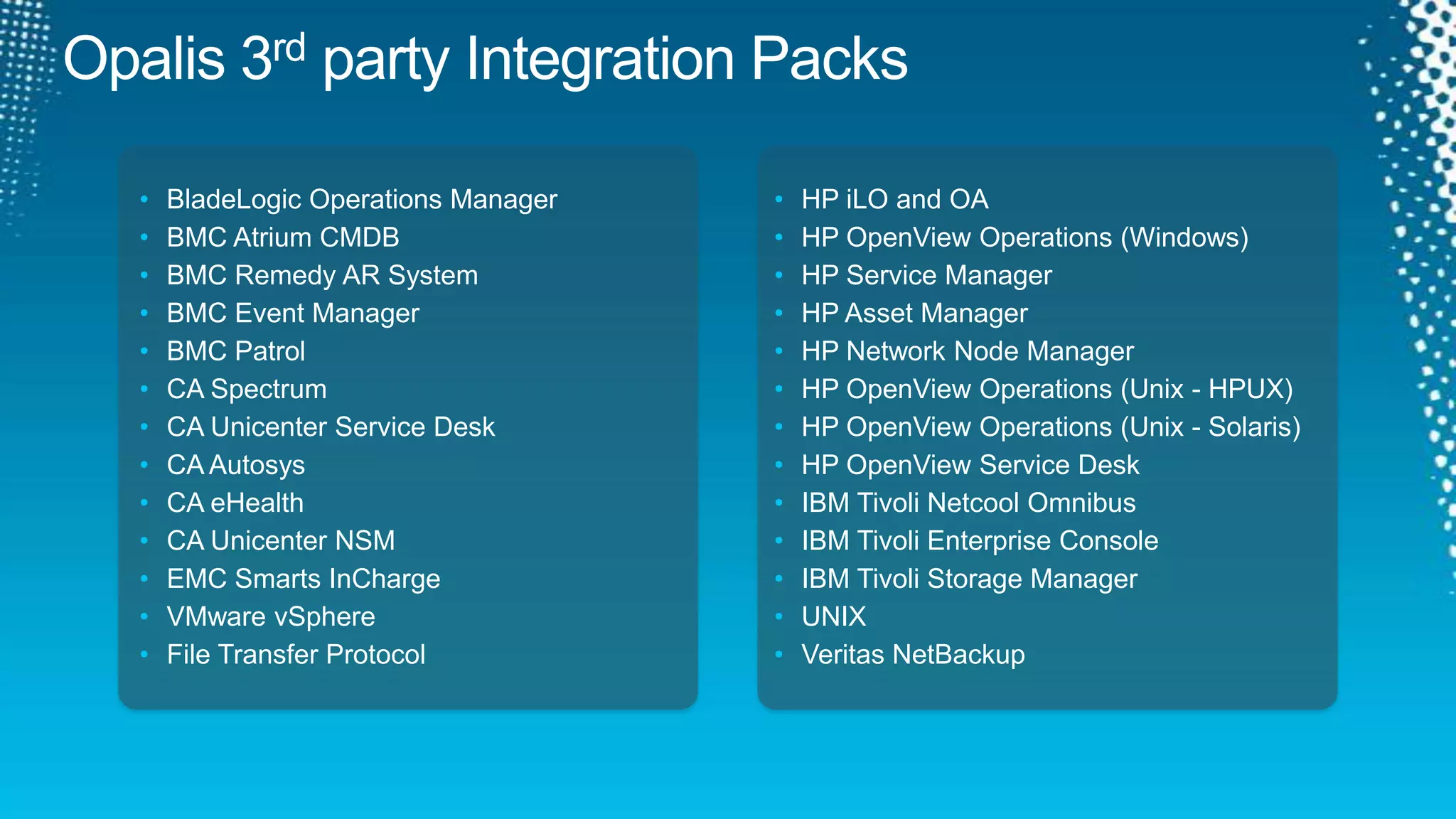 Datacenter Management Can Be ExpensiveDisconnected Set of ProcessesDinner NowTool 2Tool 1Monitoring OperatorApplicationConfigurationAdminWebOrder01OrderTrackerDN App.Tool 4Tool 5Dynamic VirtManagementStorage AdminNetwork AdminTool 3Windows Server  / Virt Admin