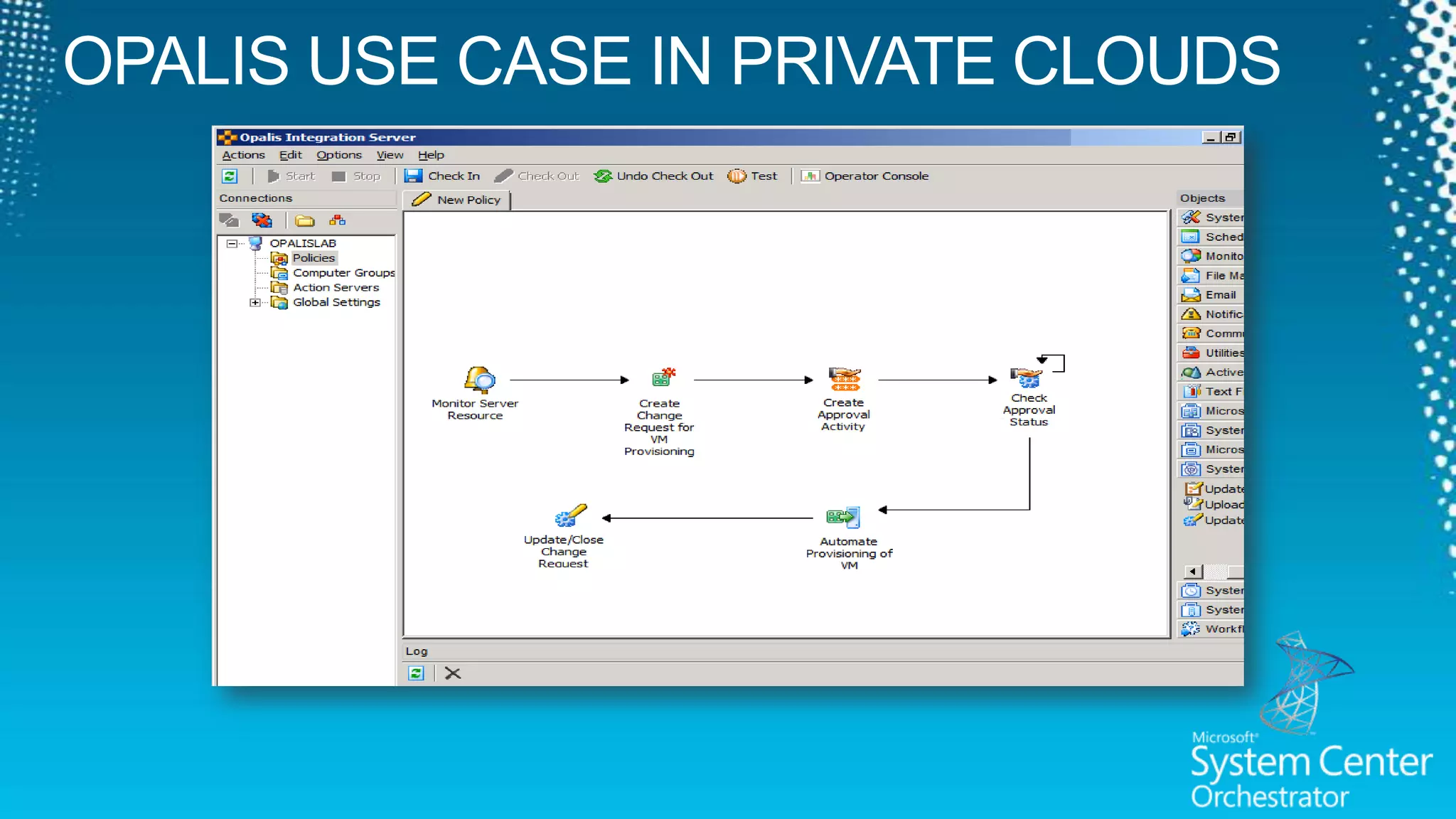 Opalis target scenario examplesChange Control Multiple Service Desks Capacity ManagementRelease ManagementSLA adherence issuesRapid change environmentsDiverse system integrationsPatch RemediationManual tasksBatch ScriptsCompliance requirementsUser request scenarios Provisioning Disaster RecoveryDesktop scenariosResponding to incidents