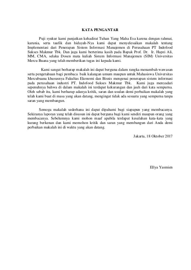 Jurnal Sistem Informasi Manajemen Perusahaan Indofood Jurnal Indonesia