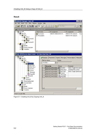 Creating Unit_B Using a Copy of Unit_A
Getting Started PCS 7 - First Steps Documentation
5-2 C79000-B8276-C535-02
Result
Figure 5-1: Creating Unit_B by Copying Unit_A
 