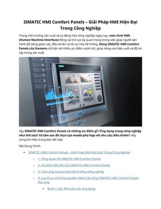 SIMATIC HMI Comfort Panels – Giải Pháp HMI Hiện Đại Trong Công Nghiệp ...