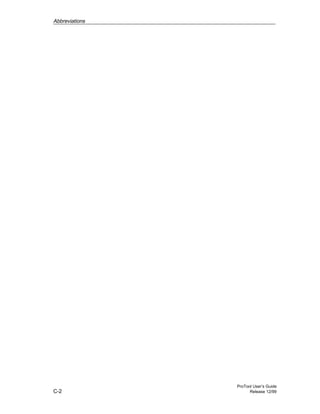 Abbreviations
ProTool User’s Guide
C-2 Release 12/99
 
