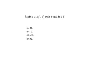 (A) 18.
(B) 0.
(C) –18.
(D) 12.
 