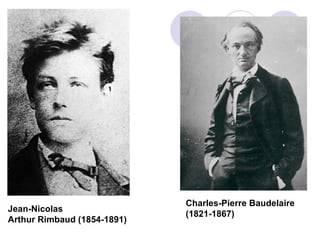 Jean-Nicolas  Arthur Rimbaud (1854-1891) Charles-Pierre Baudelaire  (1821-1867) 