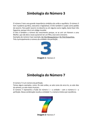 Simbologia dos números 3 e 7