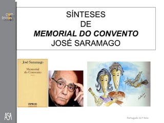 Português 12.º Ano
SÍNTESES
DE
MEMORIAL DO CONVENTO
JOSÉ SARAMAGO
 