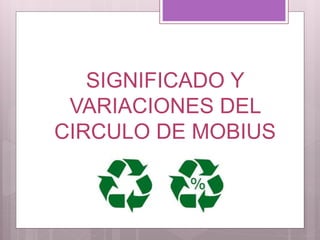 SIGNIFICADO Y
VARIACIONES DEL
CIRCULO DE MOBIUS
 