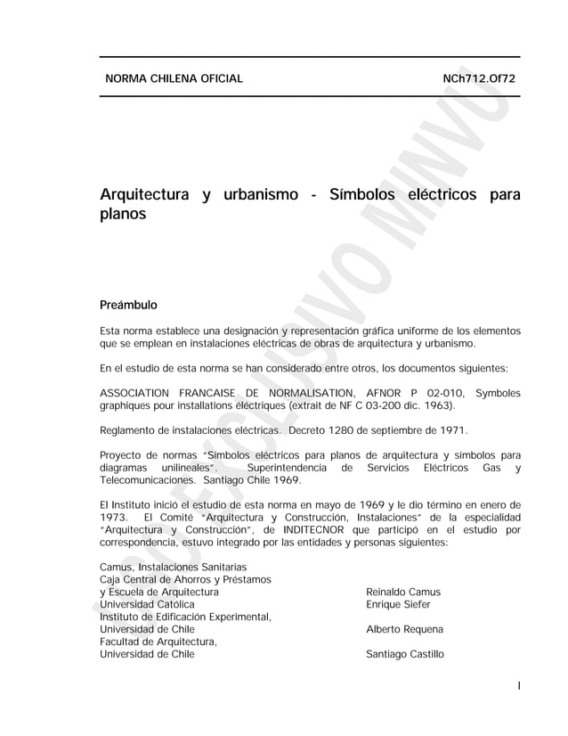 Simbolos electricos para planos nch 0712 of1972 | PDF | Civil ...