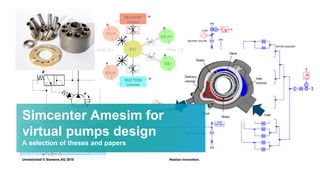 Realize innovation.Unrestricted © Siemens AG 2018
Simcenter Amesim for
virtual pumps design
A selection of theses and papers
 