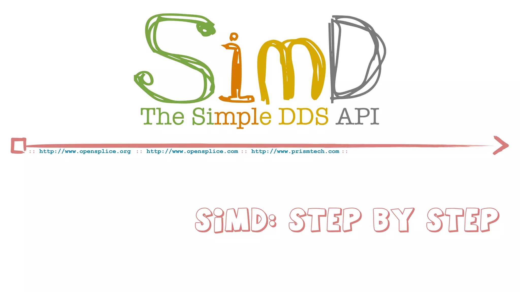 SimD
                              The Simple DDS API
:: http://www.opensplice.org :: http://www.opensplice.com :: http://www.prismtech.com ::




                                             SimD: Step By Step
 