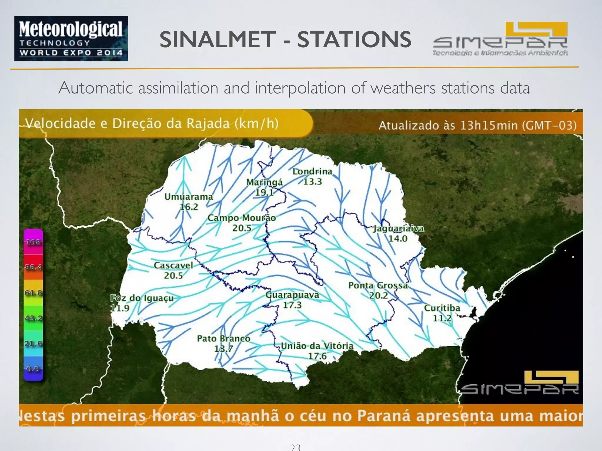 SINALMET - STATIONS 
Automatic assimilation and interpolation of weathers stations data 
23 
 