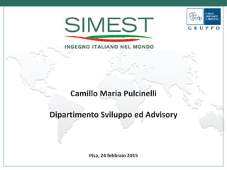 Camillo Maria Pulcinelli
Dipartimento Sviluppo ed Advisory
Pisa, 24 febbraio 2015
 