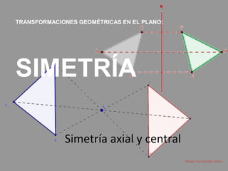 Simetría axial y central
Rosa Fernández Alba
TRANSFORMACIONES GEOMÉTRICAS EN EL PLANO:
SIMETRÍA
 