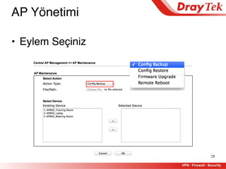 28
AP Yönetimi
• Eylem Seçiniz
 