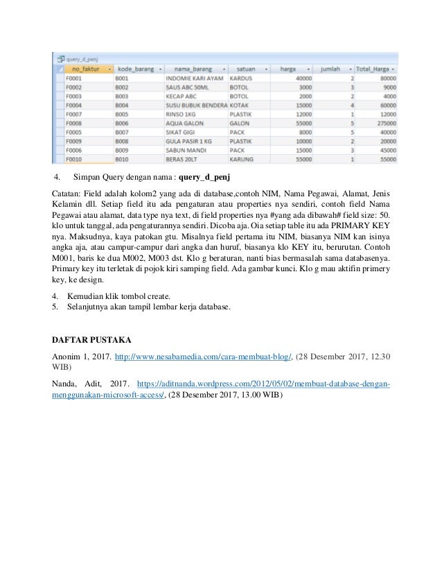Contoh Database Pegawai - Toast Nuances