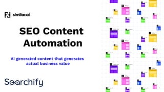 SEO Content
Automation
AI generated content that generates
actual business value
1
 
