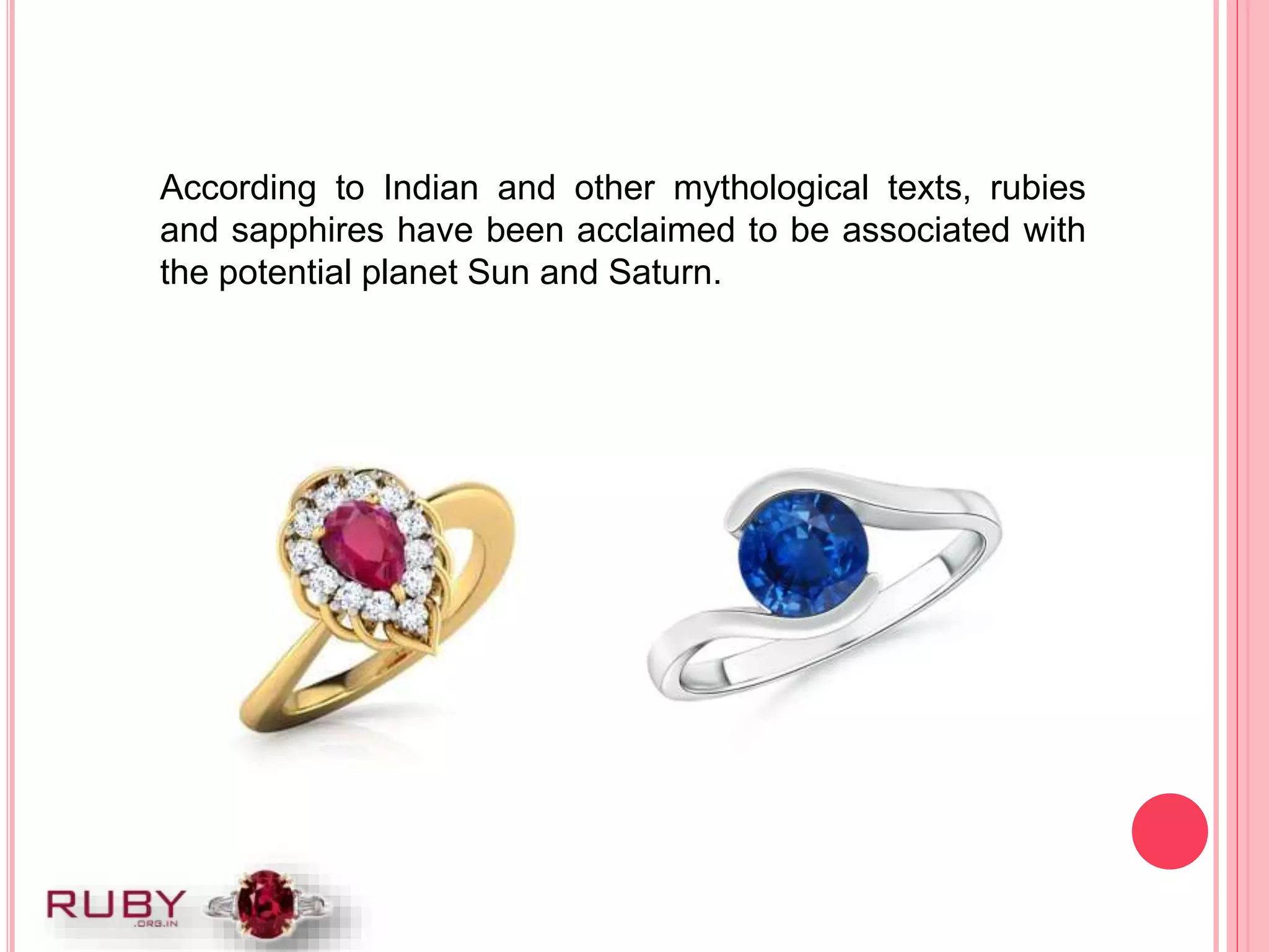 Similarities and difference between rubies and sapphire stone | PPT