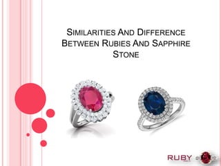 SIMILARITIES AND DIFFERENCE
BETWEEN RUBIES AND SAPPHIRE
STONE
 