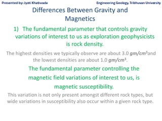 Similarities between gravity and magnetics and application of different ...