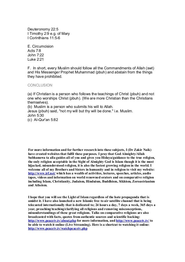 Similarities between islam and christianity dr zakir naik