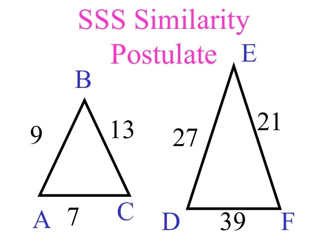 Similarity day 1 sss, sas, aa