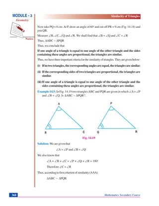 Triangles Similarity Geometry Notes.pdf Similarity of triangles -GEOMETRY | PDF