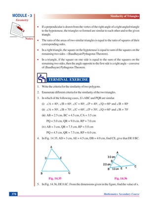 Triangles Similarity Geometry Notes.pdf Similarity of triangles -GEOMETRY | PDF